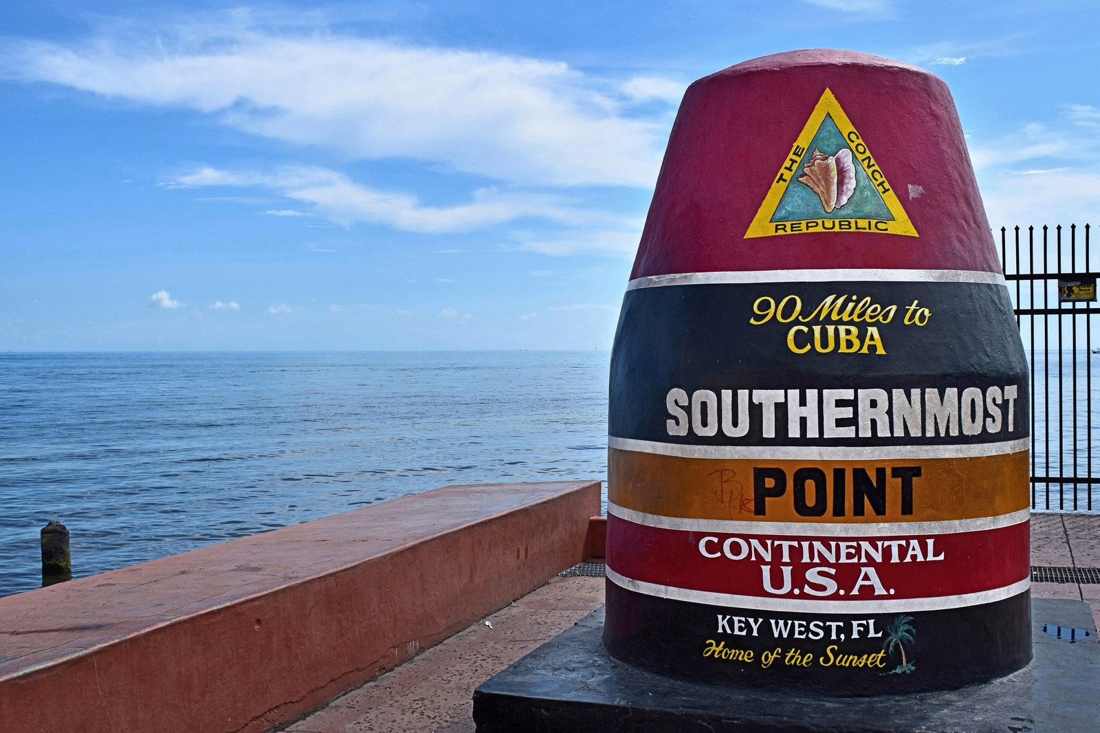 The Southernmost Point marker at Key West, Florida