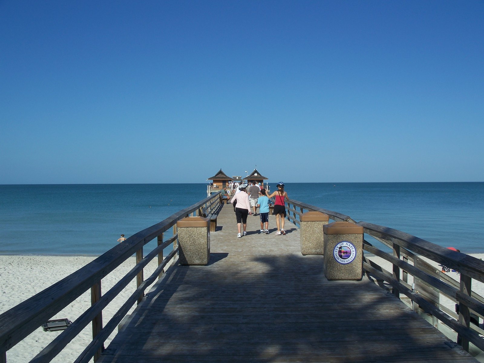The Naples Pier reaching out into the Gulf at Naples, Florida