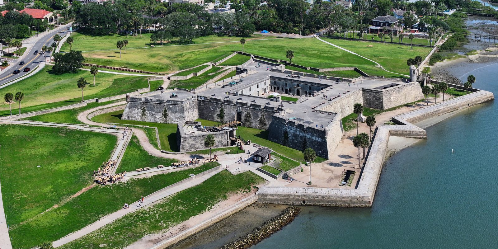 The Castillo de San Marcos at St. Augustine, Florida, from the air